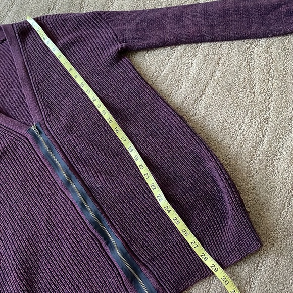 BCBG beautiful marled oversized chunky ribbed zip up cardigan sweater - Picture 7 of 8